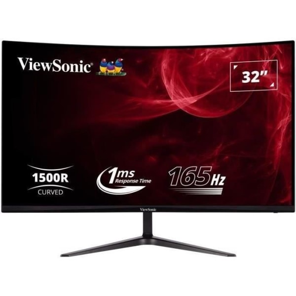 Böjd PC-skärm - VIEWSONIC VX3218 - PC - MHD - 32 FHD - VA-panel - 1 ms - 165Hz - DisplayPort - AMD FreeSync Svart