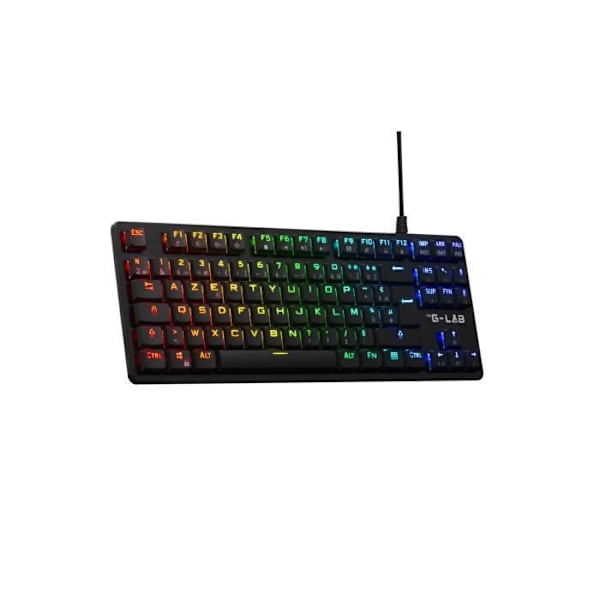 Speltangentbord - The G-Lab - KEYZ PLATI. TKL - TKL Format - Mekanisk (röd switch) - Låg profil - RGB - Svart