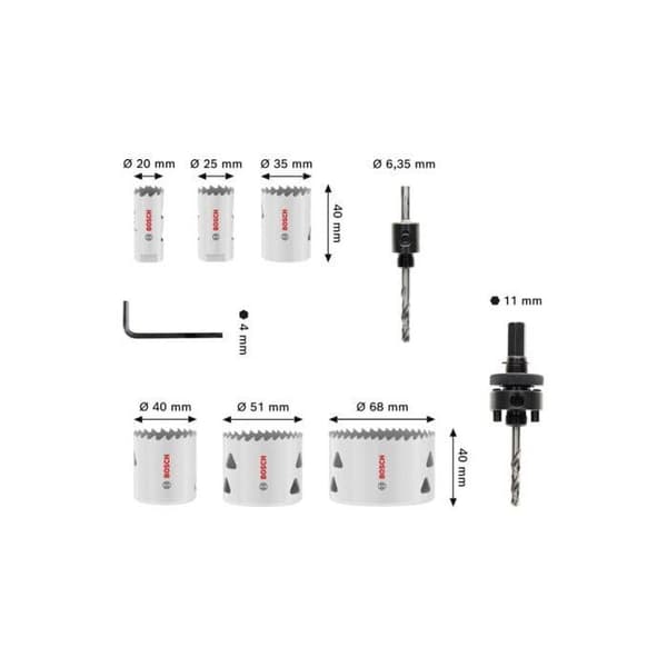 BOSCH PROFESSIONAL Gängsågssats - Multimaterial - 20 25 35 40 51 68 x 40 mm