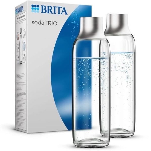 Förpackning med 2 BRITA glasflaskor - sodaTRIO - 1L