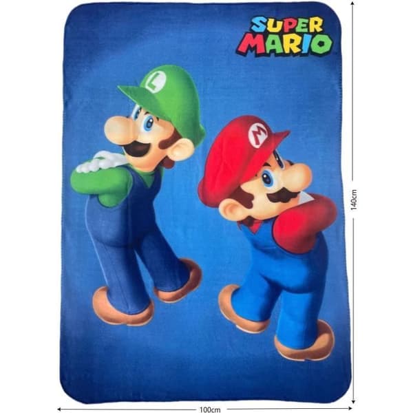 Pläd - MARIO BROS - Mario och Luigi - 100 x 140 cm