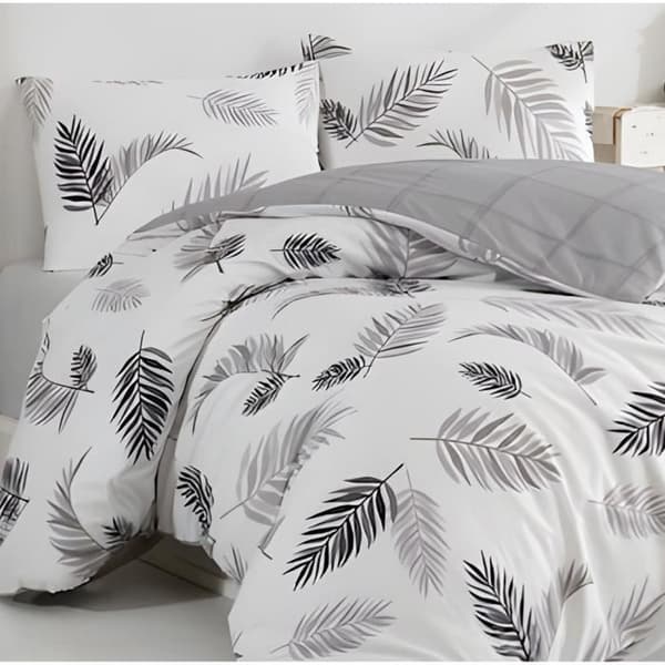 Bäddset - 1 påslakan 220 x 240 cm + 2 örngott 60 x 60 cm - 100% förstärkt bomull - Grå