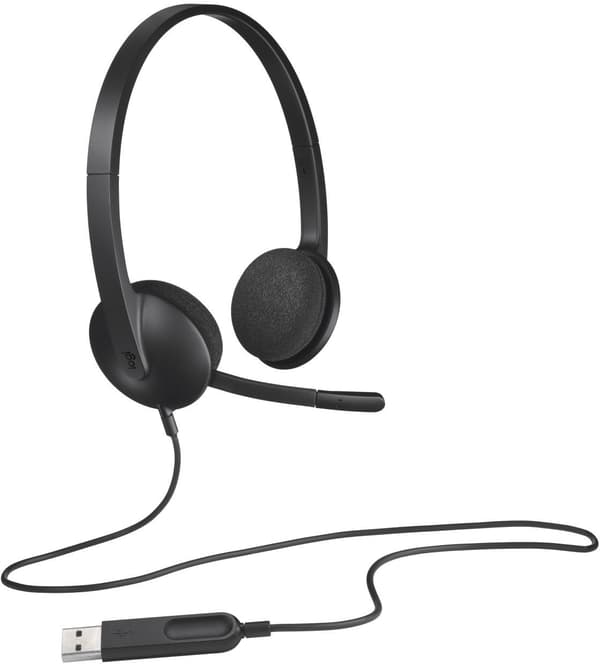 LOGITECH - H340 kabelanslutna USB-stereohörlurar - svart