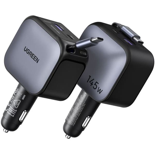 Billaddare - UGREEN - 145W - Med utdragbar kabel