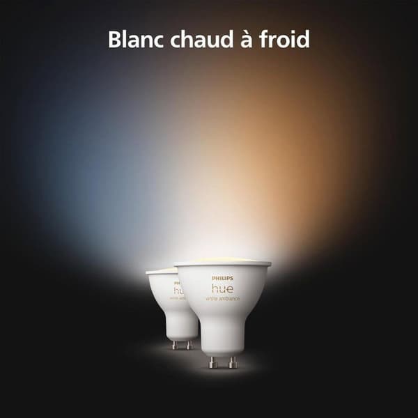 2-pack LED-lampor - PHILIPS HUE - GU10-spotlight - Varmvit till kallvit