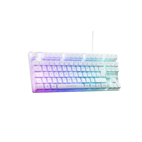 Speltangentbord - RGB TKL-membran - THE G-LAB - KEYZ-CAESIUMT-W/FR - FR Layout - 12 genvägar - 100 % anpassningsbar - Vit