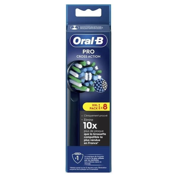 Borstar - ORAL-B - CROSS ACTION PRO - 8-pack - Svart