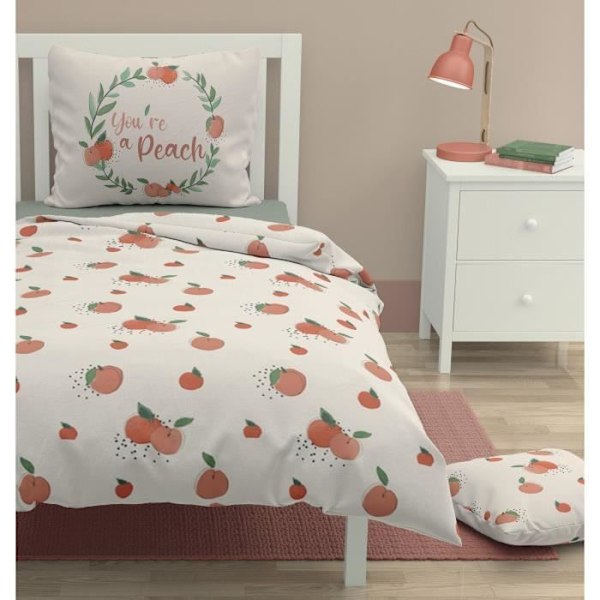 ROUPILLON Peachy påslakanset - 2 st - 140 x 200 - 100% Bomull - Pastell