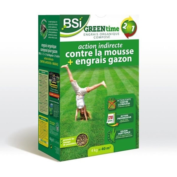 BSI - Gräsgödsel - Greentime - Gödsla gräsmatta - upp till 40m² - 4kg