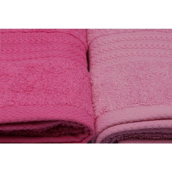 Set med 4 handdukar - 50 x 90 cm - Rosa