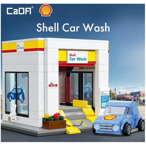 CADA Buildings - Byggset - Shell Biltvätt - 294 delar - Från 8 år