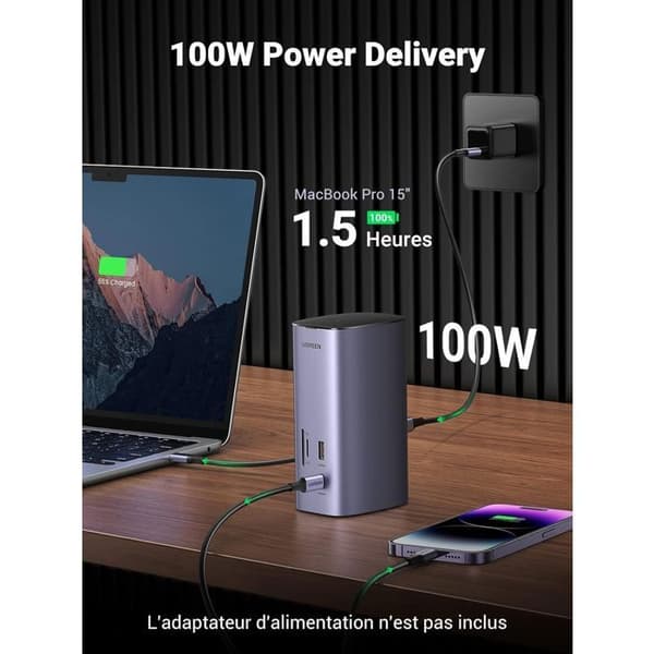 UGREEN Pro USB-C multifunktionell dockningsstation - Grå
