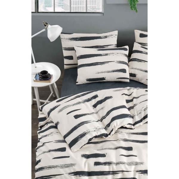 Bäddset - 1 påslakan 220 x 240 cm + 2 örngott 60 x 60 cm - 65% bomull, 35% polyester - Vit
