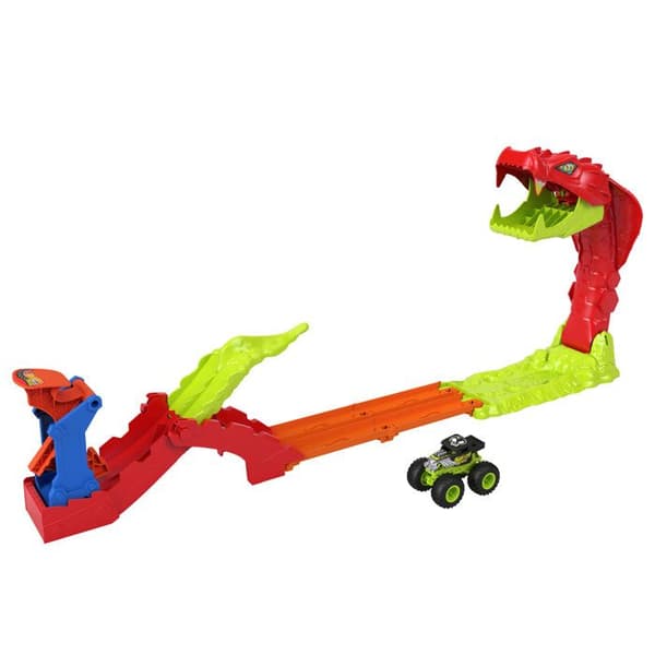 Monstertruckslekset - JJN44 - Benskakare ingår - 4 x 15 cm spår - Utskjutande och omplacerbara element