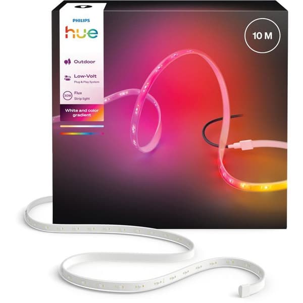 Philips Hue LED-remsa - Utomhusljus - 10 meter - 3000 lm - Stämningsbelysning - Justerbar - Hållbar