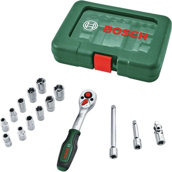 Spärrnyckelsats 1/4 - BOSCH - 15 delar