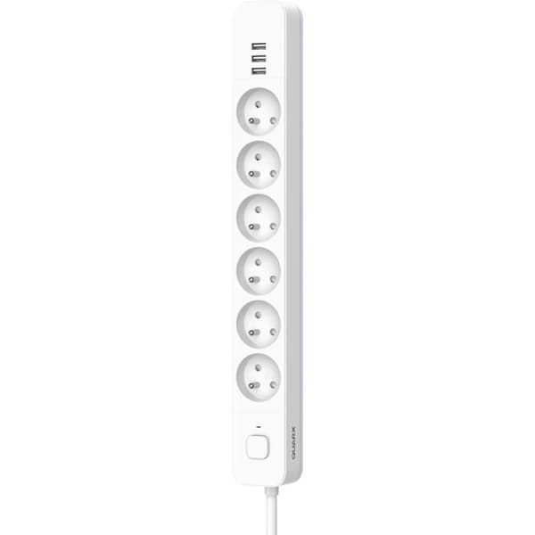 Eldosa - QUARX - 6 uttag - Med 3 USB-portar, 1,5 m kabel