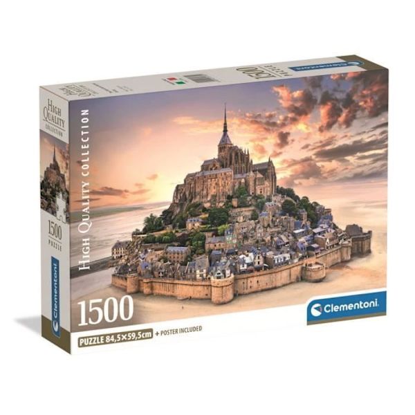 CLEMENTONI - Kompakt 1500 stycken - Mont Saint-Michel