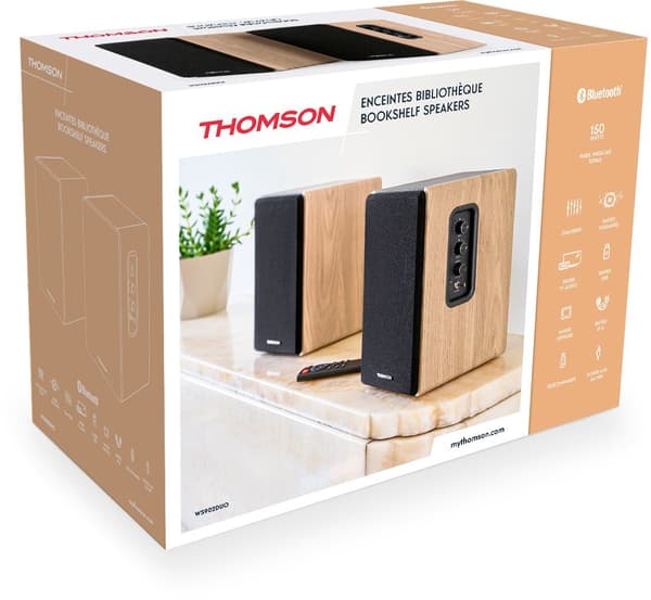 Högtalarset - THOMSON - 2 högtalare - Svart och trä
