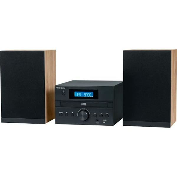 Mikrosystem - THOMSON - Bluetooth - Radio - CD - MP3 - USB - DAB - Trä och svart