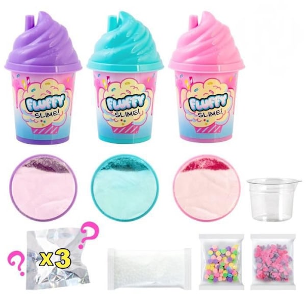 SO SLIME DIY DIY fluffig slemkit - SSC 101 - Set med 3