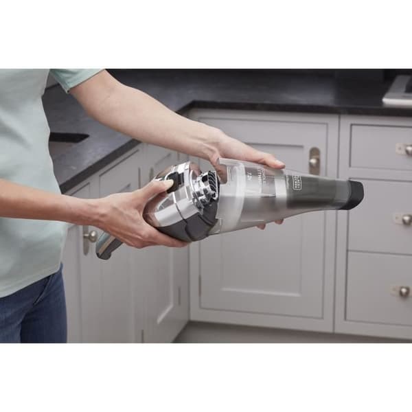 BLACK + DECKER NVC220WC-QW - Handdammsugare - Dustbuster Lithium 7,2V - EasyGrip - Chrome och Titanium