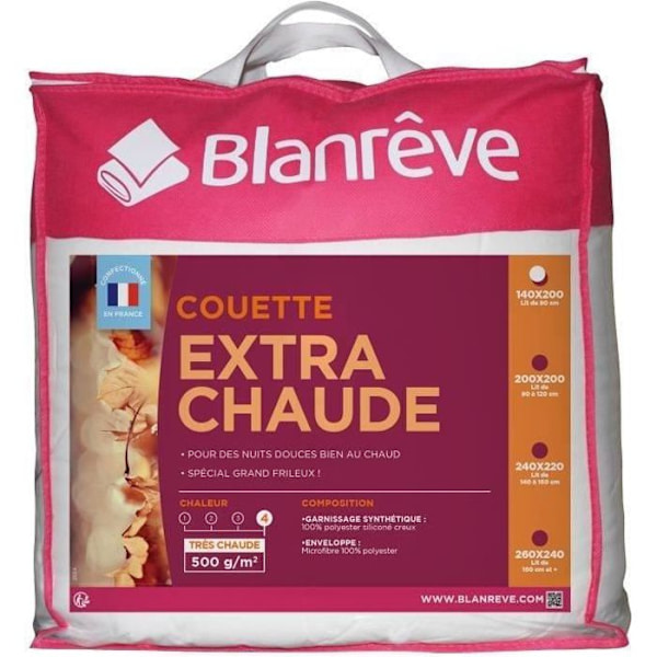 BLANREVE Extra varm mikrofiber-täcke - 140 x 200 cm - Vit
