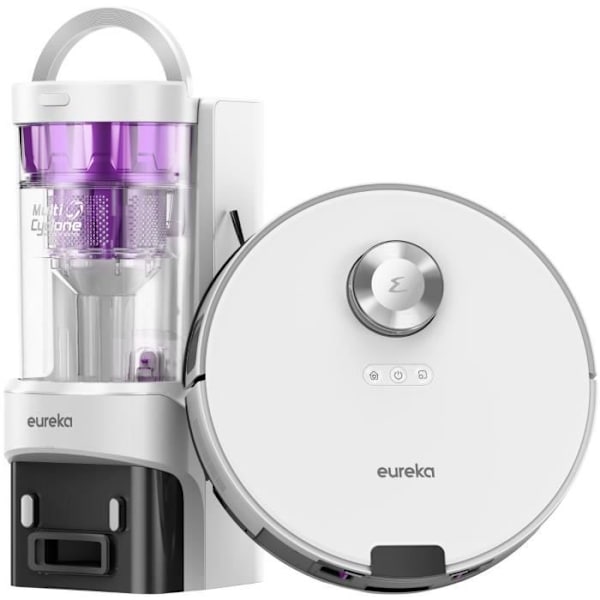 Robotdammsugare - EUREKA - E20 Plus - 8000 Pa - 65 dB(A) i tyst läge - Vit