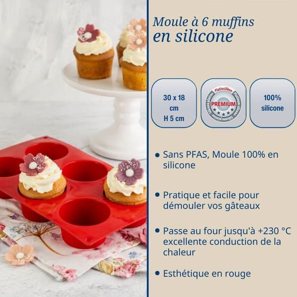 Set med 2 muffinsformar 6 tryck - DR oeTKER - Flexxibel Love - 30 x 18 cm