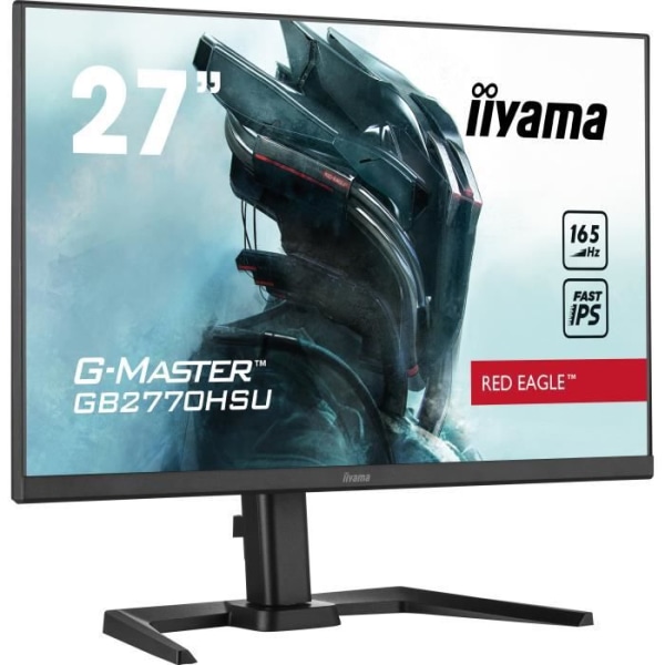 Gamer PC -skärm - IIYAMA G -MASTER RED EAGLE GB2770HSU -B5 - 27 FHD - Snabb IPS -platta - 0,8 ms - 165Hz - HDMI / DP - AMD Freesync