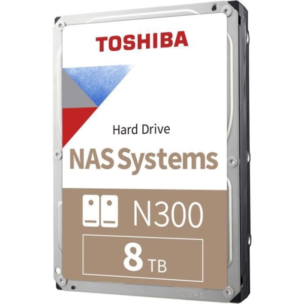 Intern hårddisk - TOSHIBA - NAS N300 - 8TB - 7200 varv / min - 3,5 box detaljhandel (HDWG480EZSTA)