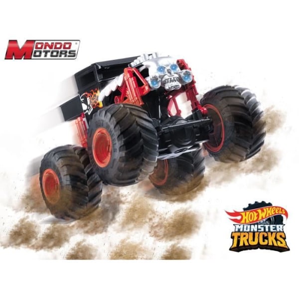 Mondo Motors - Radiofordon - Ljuseffekter - Hot Wheels Bone Shaker - Monster Truck - 28 cm