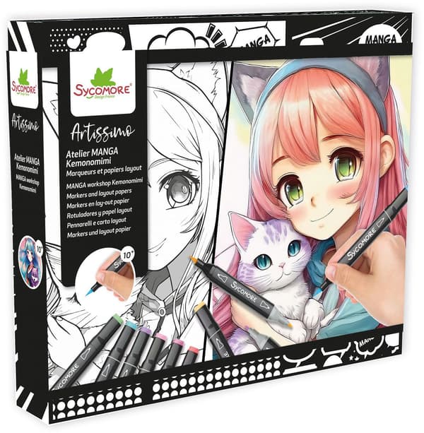 Kreativt kit - SYCOMORE - Layout och markörer - Kemonomimi - Ålder 10+