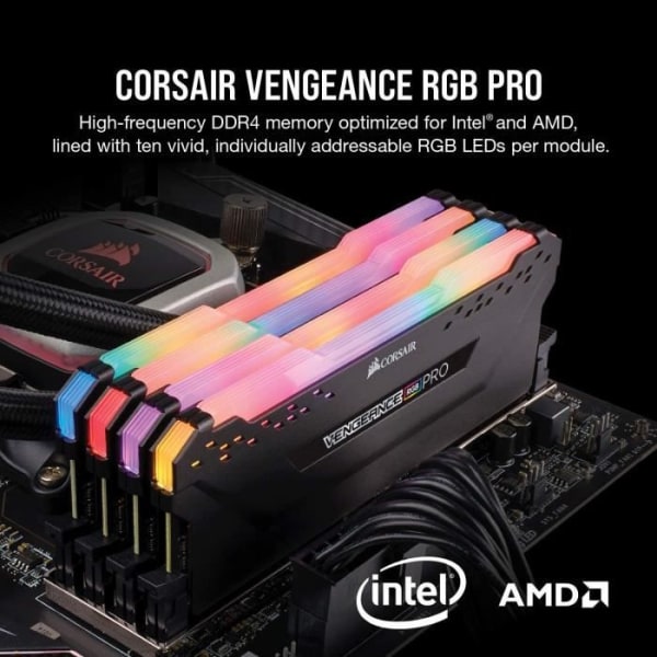 CORSAIR DDR4 PC-minne - VENGEANCE RGB PRO 32GB (2x16GB) - 3200MHz - CAS 16 (CMW32GX4M2E3200C16)