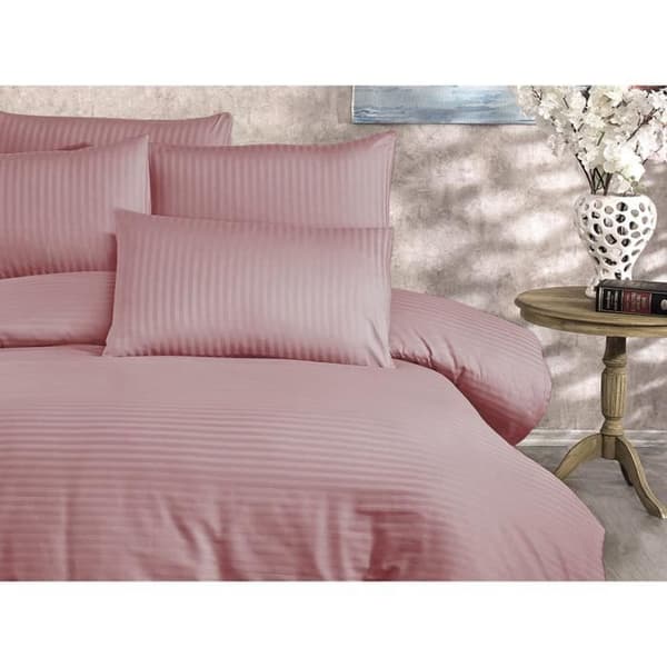 Bäddset - 1 påslakan 220 x 240 cm + 2 örngott 60 x 60 cm - 80% bomull, 20% polyester - Puderfärgad