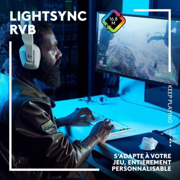 Logitech - G502 X Plus Lightspeed Mouse Gaming RVB Wireless - LightFor Hybrid -knappar, Gaming Hero 25K - Black Sensor