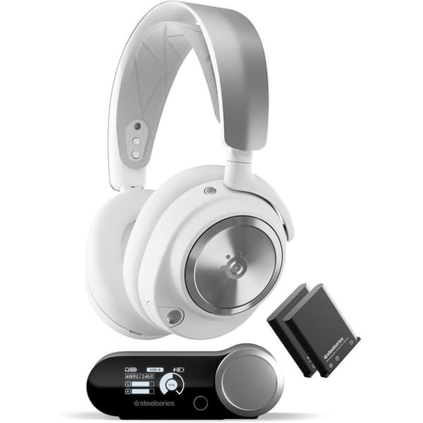 SteelSeries Arctis Nova Pro WL Trådlöst Gamingheadset i vitt med mic, ANC och transparens vit
