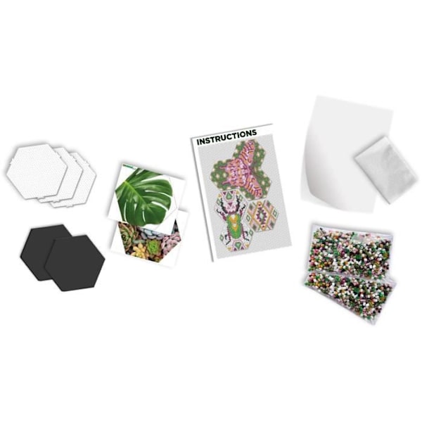 SES CREATIVE - Beedz Art - Botaniska hex-plattor