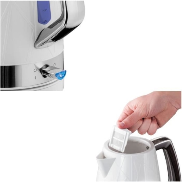 Russell Hobbs 28080-70 Structure 1,7L vattenkokare, snabbkokning, mindre energianvändning, 360° flervägsbas - vit