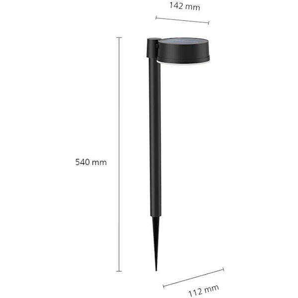 Utomhuspollare - PHILIPS - Vynce - Rundstiftsmontering - Svart