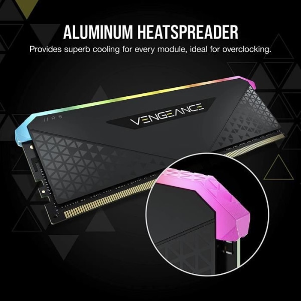 RAM -minne - Corsair - Revenge RGB RS DDR4 - 16GB 2x8GB DIMM - 3600 MHz - 1,35V - Svart (CMG16GX4M2D3600C)