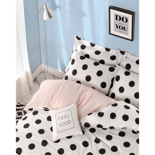 Bäddset - 1 påslakan 220 x 240 cm + 2 örngott 60 x 60 cm - 65% bomull, 35% polyester - Vit