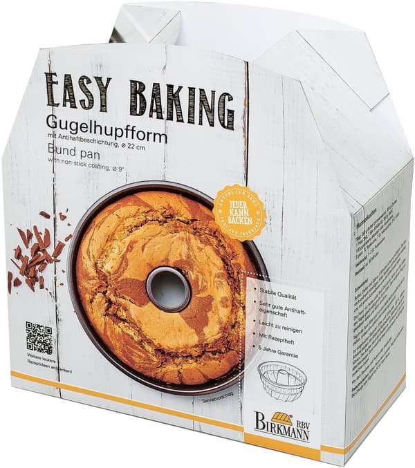 Turbanform - BIRKMANN - EASY BAKING - Kolstål - Non-stick - 22 x 22 x 10 cm