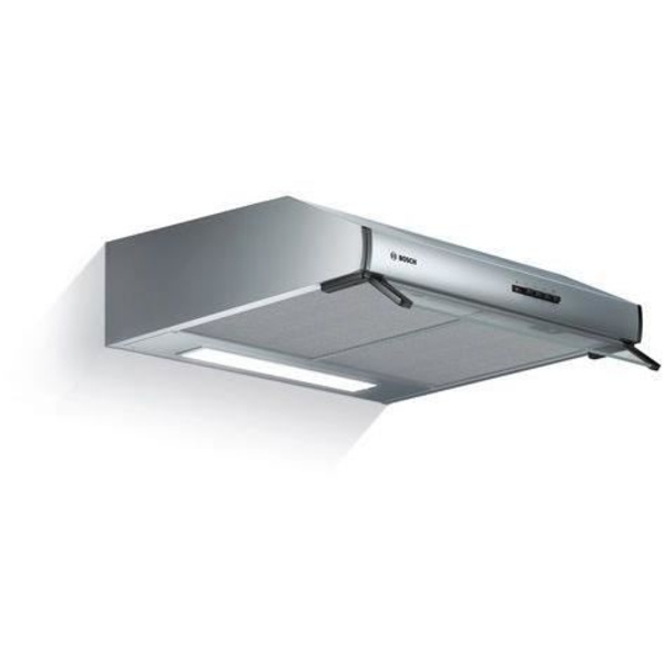 Klassisk väggmonterad fläkt BOSCH DUL63CC50 - L 60 cm - Rostfritt stål - Avgassystem / Återvinning - 350 m³ luft/h max avgas - 72 dB