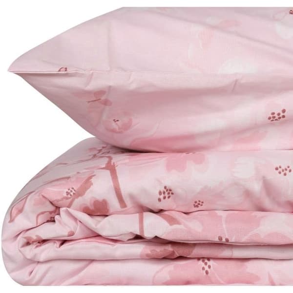 Bäddset - 1 påslakan 220 x 240 cm + 2 örngott 60 x 60 cm - 100% förstärkt bomull - Rosa
