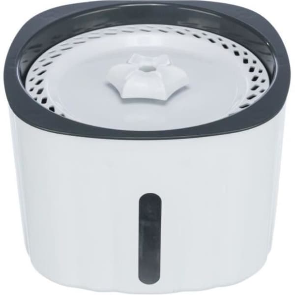 TRIXIE Dricksfontän för blommor - Plast - 2L - 18,5 × 13 × 18,5 cm - Vit och grå