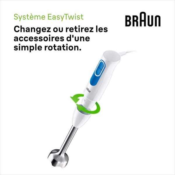 BRAUN MQ20.001M stavmixer - 600 W motor - 2 hastigheter - EasyTwist system