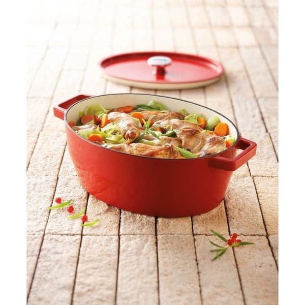 PYREX Slow Cook oval gryttskål 5,8 L röd