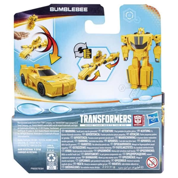 Transformers Earthspark, 10 cm Bumblebee 1-Step Flip Changer figur, 6 år och uppåt