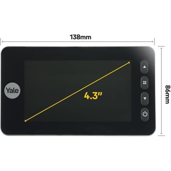 YALE Digital Peephole Photo / Video Recorder - 4.3 LCD-skärm - För dörr - Tjocklek 38-110 mm